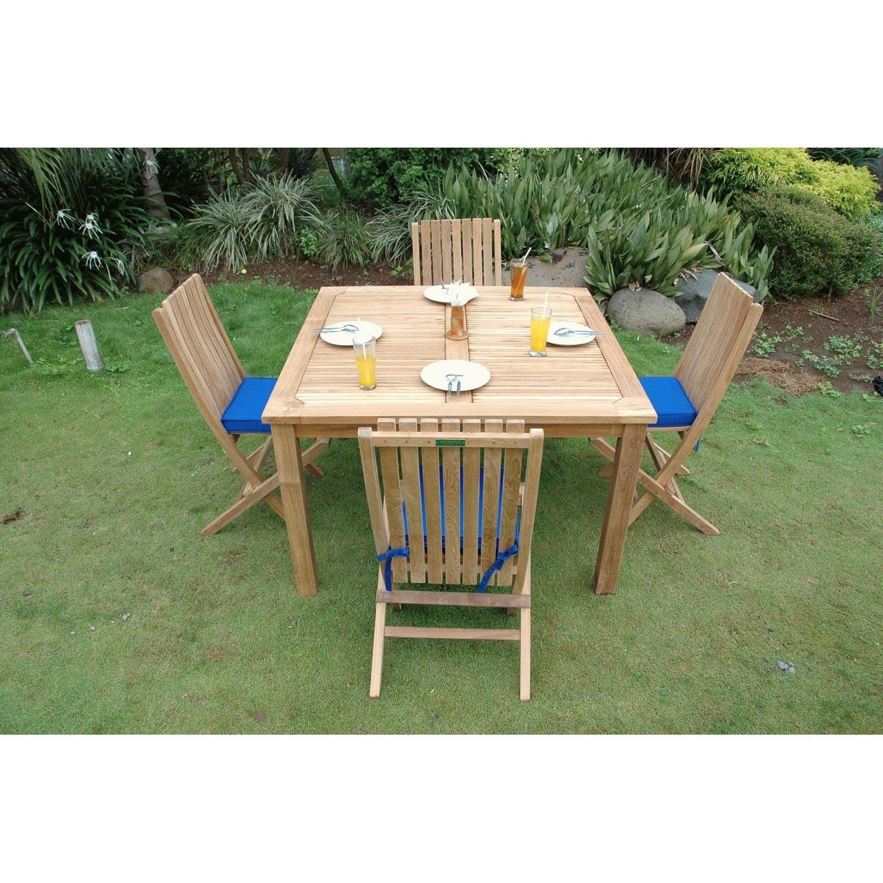 Anderson Teak Windsor Classic Chair 7-Pieces Folding Dining Set - Thumbnail 2