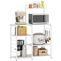 soges Multi-Functional Kitchen Bakers Rack Utility Microwave Oven Stand Storage Cart Workstation Shelf Microwave Cart, White, 1