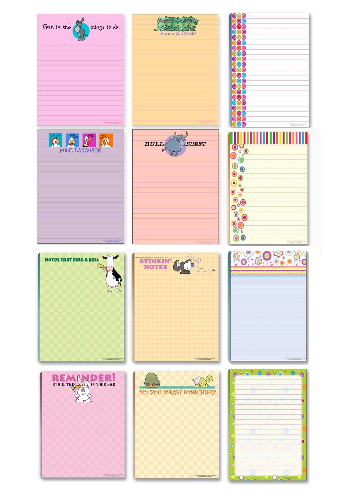 Office Notepads - 12 Assorted Funny Notepads - Great Small Office Gift