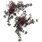 Ling's Moment 2PCS Black Arch Flowers Artificial Floral Swags Centerpieces Burgundy Wedding Rose Garland Greenery Arrangements f