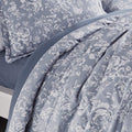 Sleep Zone Bedding Duvet Cover Sets Printed Pattern Elegant Peony 120Gsm 1 Pillowcase Ultra Soft Zipper Closure Corner Ties, Blu