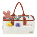 Leilani Baby Co. Diaper Caddy Organizer, Large Portable Nursery Storage Basket with Removable Dividers, Leather Handles, Multipl