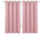 Lemomo 100% Blackout Curtains 52 X 72 Inch/Pink Curtains 2 Panels With Black Lining Room Darkening Thermal Insulated Bedroom Cur