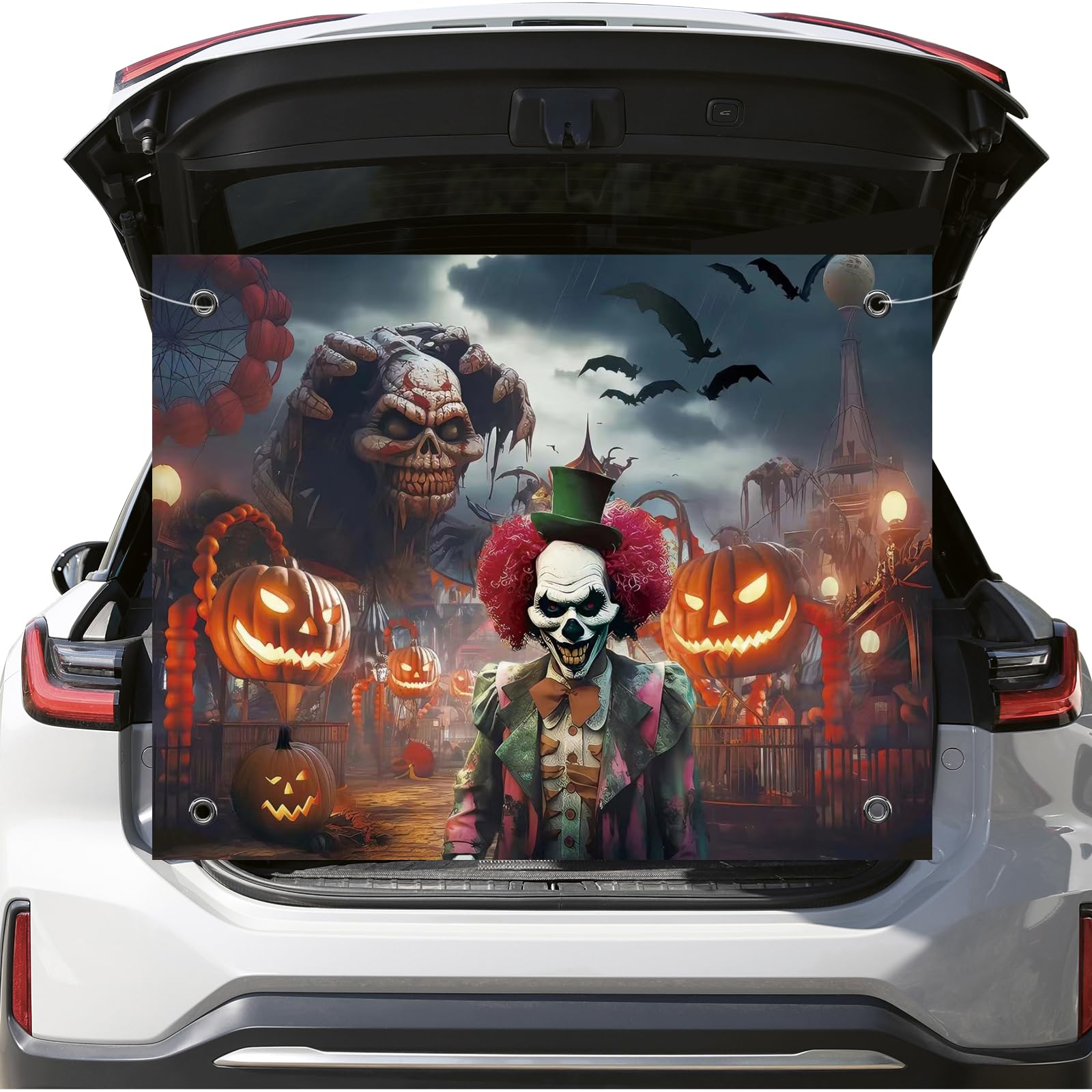 Halloween Trunk Or Treat Car Decorations Kit For Suv, Halloween Garage Door Banner Decorations, Halloween Decor And Halloween Ou
