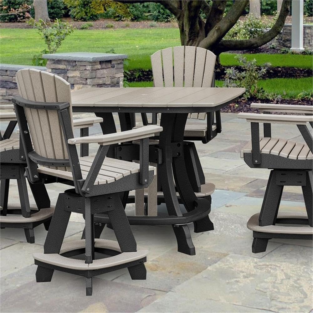 American Furniture Classics Five Piece Square Counter Height Dining Set, Weatherwood/Black