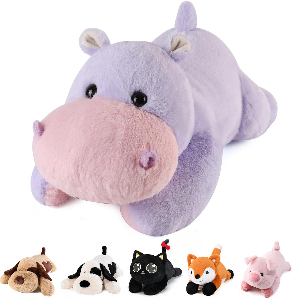 meowtastic Hippo Weighted Stuffed Animal - 22" 4.5 lbs Plush Toy - Cute Gift for Kids & Adults - Cotton Material