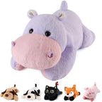 meowtastic Hippo Weighted Stuffed Animal - 22" 4.5 lbs Plush Toy - Cute Gift for Kids & Adults - Cotton Material