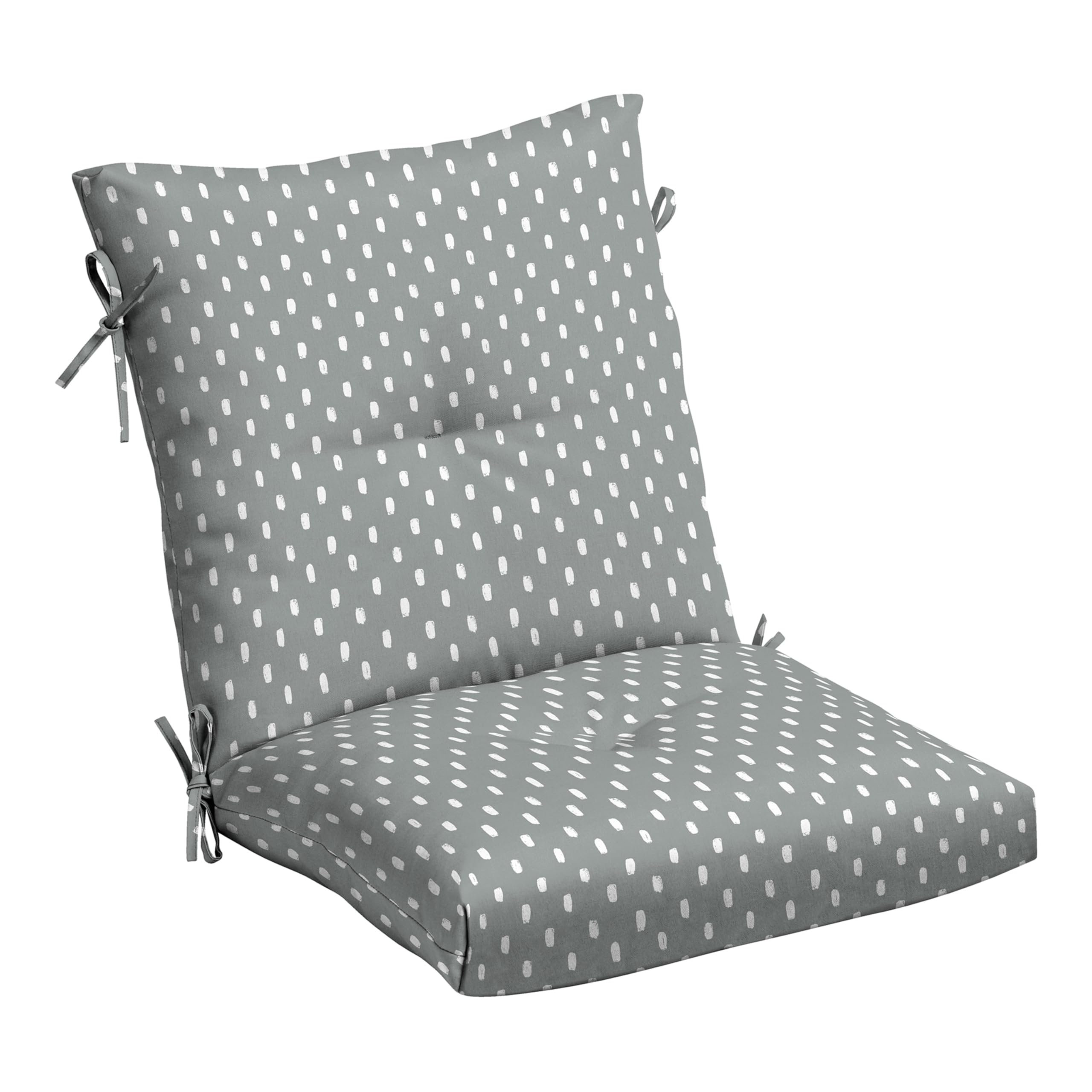 Arden Earthfiber Plush Modern Tufted Polyfill Dining Chair Cushion, 21 X 40, Water Repellent, Fade Resistant 21 X 40, Stone Grey