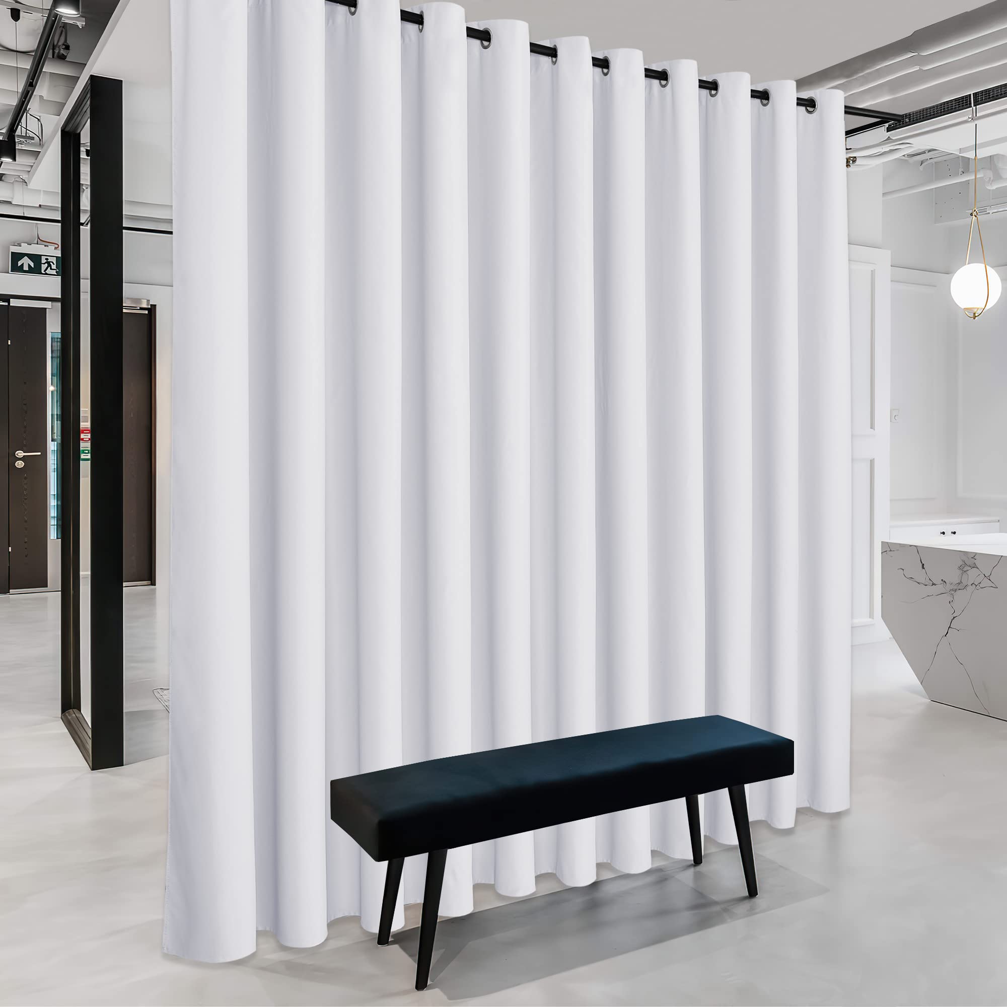 Ryb Home Extra Wide Curtains For Room Divider Blackout Energy Saving Privacy Divider Shades For Patio Door Hallway Office Apartm