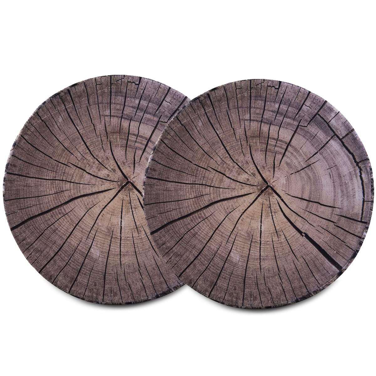 Hyseas Decorative Round Throw Pillow, 3D Digital Print Comfortable Kids Funny Cute Wood Log Forest Decor Seat Cushion For Home,