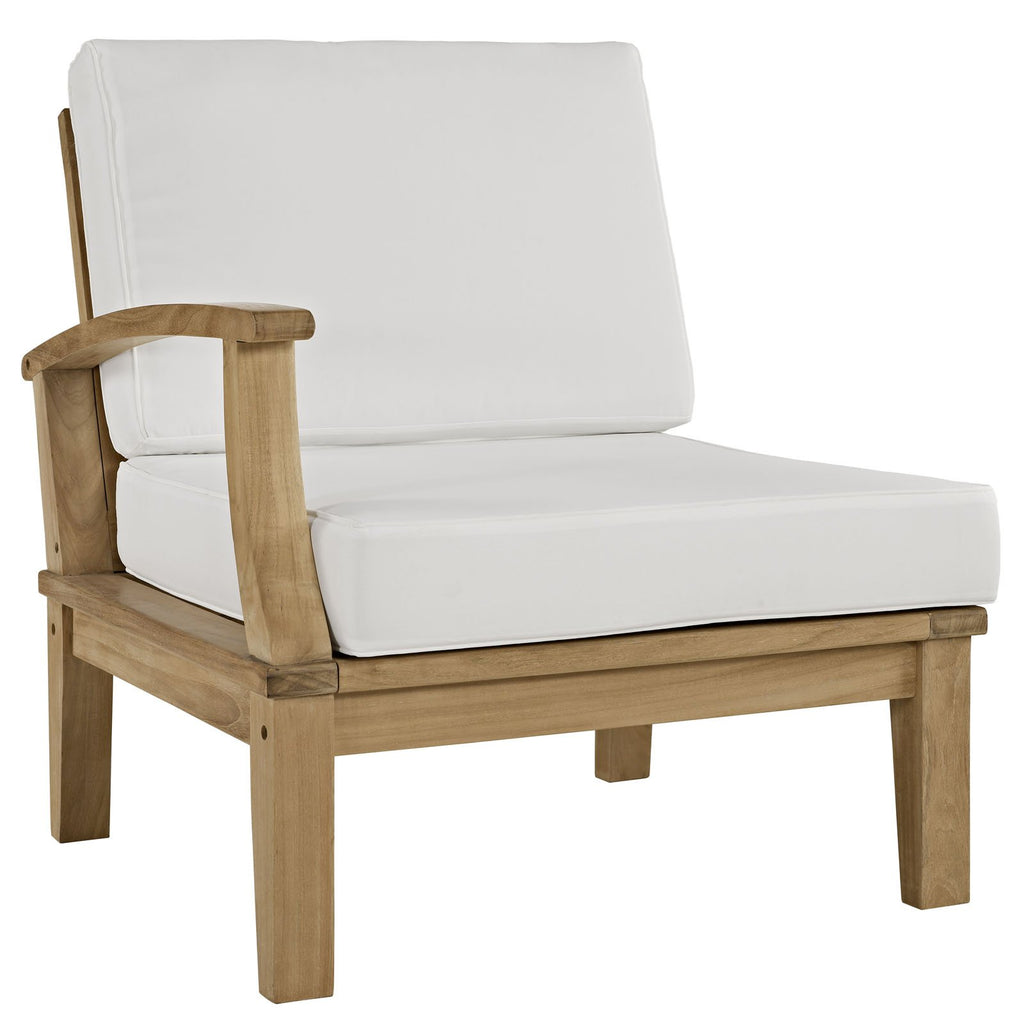 Modway Eei-1477-Nat-Whi-Set Marina Premium Grade A Teak Wood Outdoor Patio Furniture Set, 5 Piece, Natural White