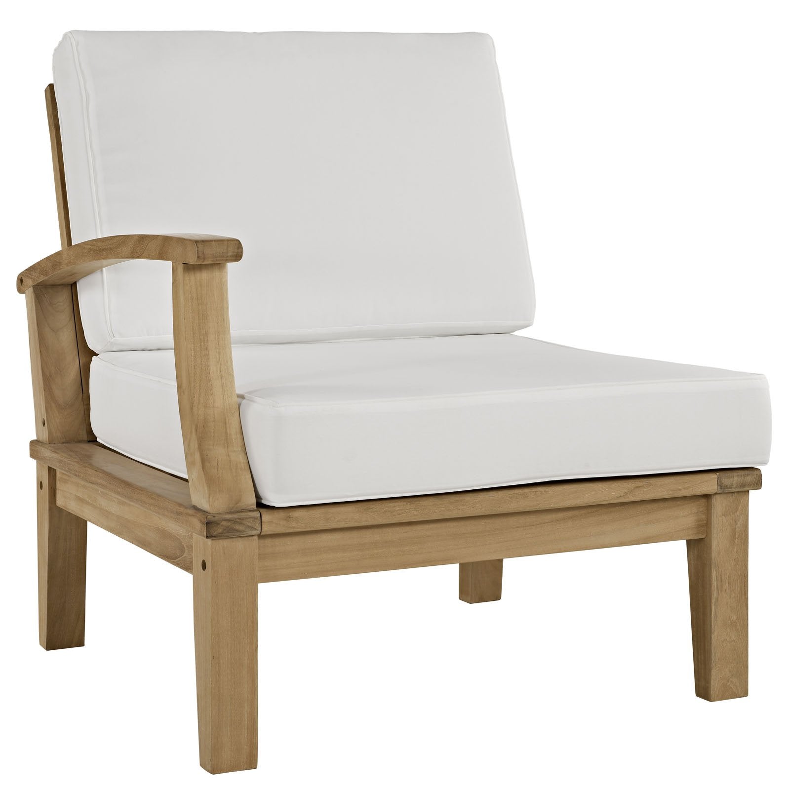 Modway Eei-1477-Nat-Whi-Set Marina Premium Grade A Teak Wood Outdoor Patio Furniture Set, 5 Piece, Natural White