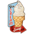 Ice Cream Get the Scoop Here Embossed Metal Sign - Vintage Diner Ice Cream Sign for Kitchen or Man Cave