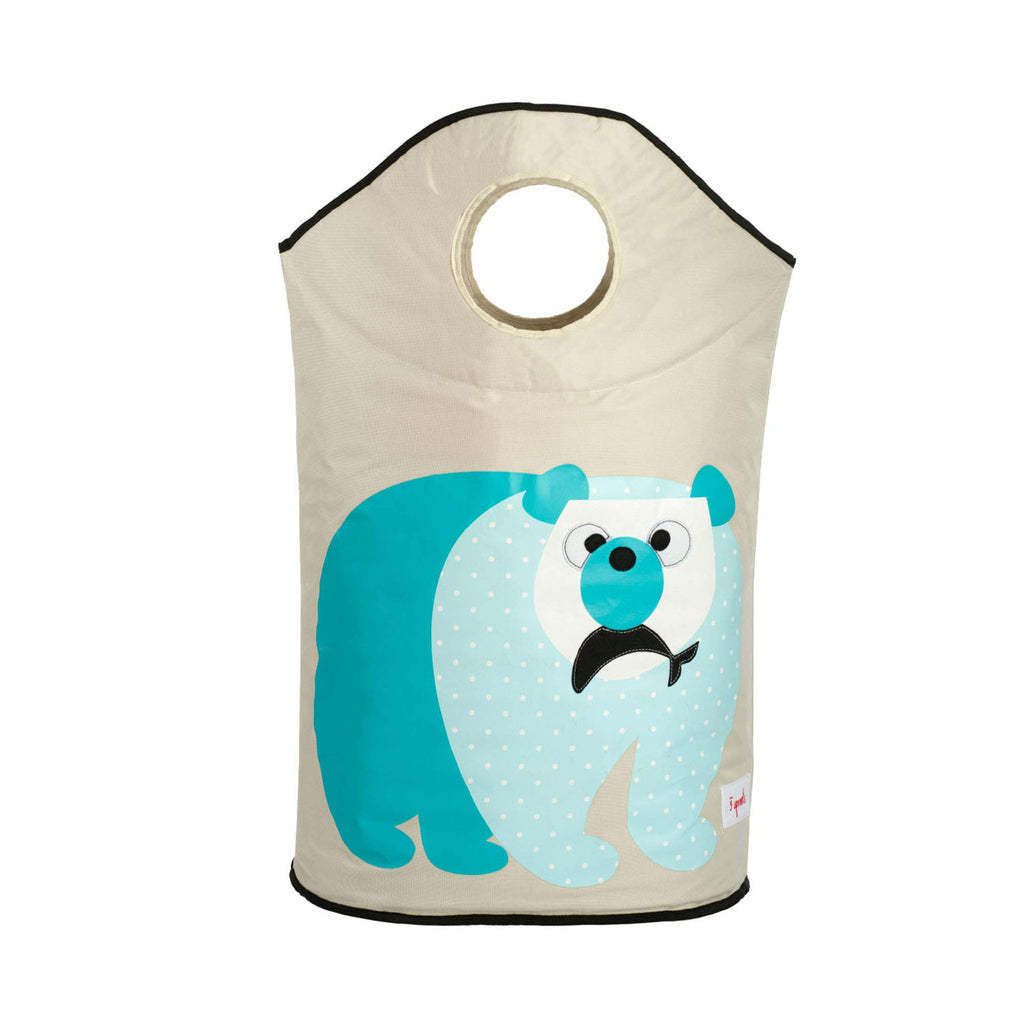 3 Sprouts Baby Laundry Basket For Nursery - Hamper With Handles/Lid, Large Storage Basket, Toy Bin, Room Decor - Kids Hamper, Baby Clothes Storage Organizer, Polar Bear