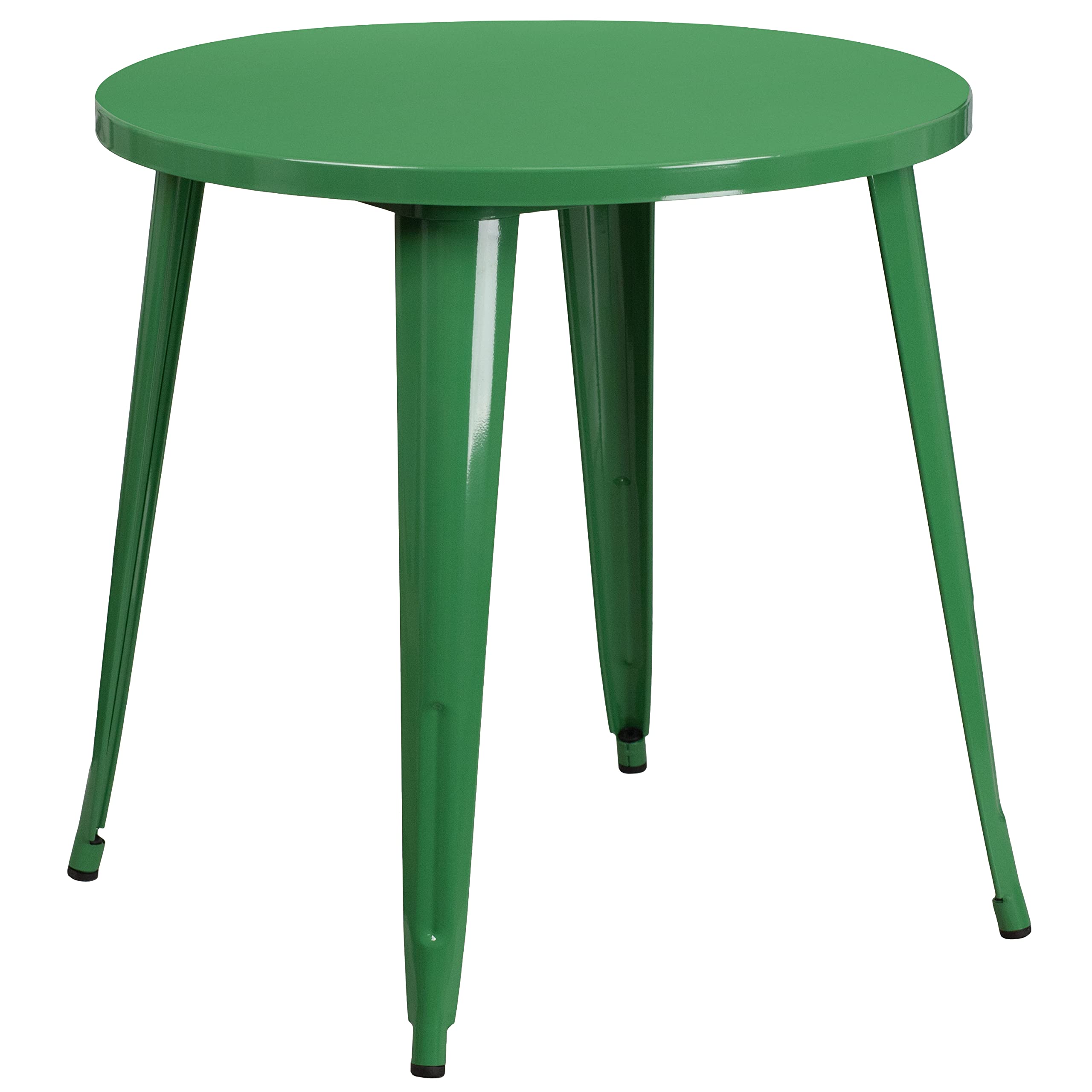 Flash Furniture Conrad Commercial Grade 30" Round Green Metal Indoor-Outdoor Table Set with 2 Arm Chairs