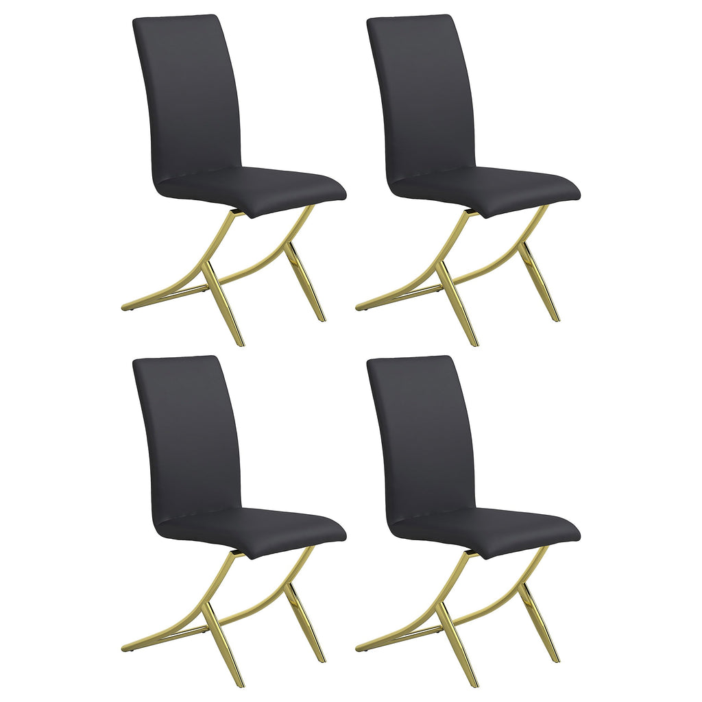 Coaster Home Furnishings Carmelia Upholstered Dining Side Chair Black (Set of 4)