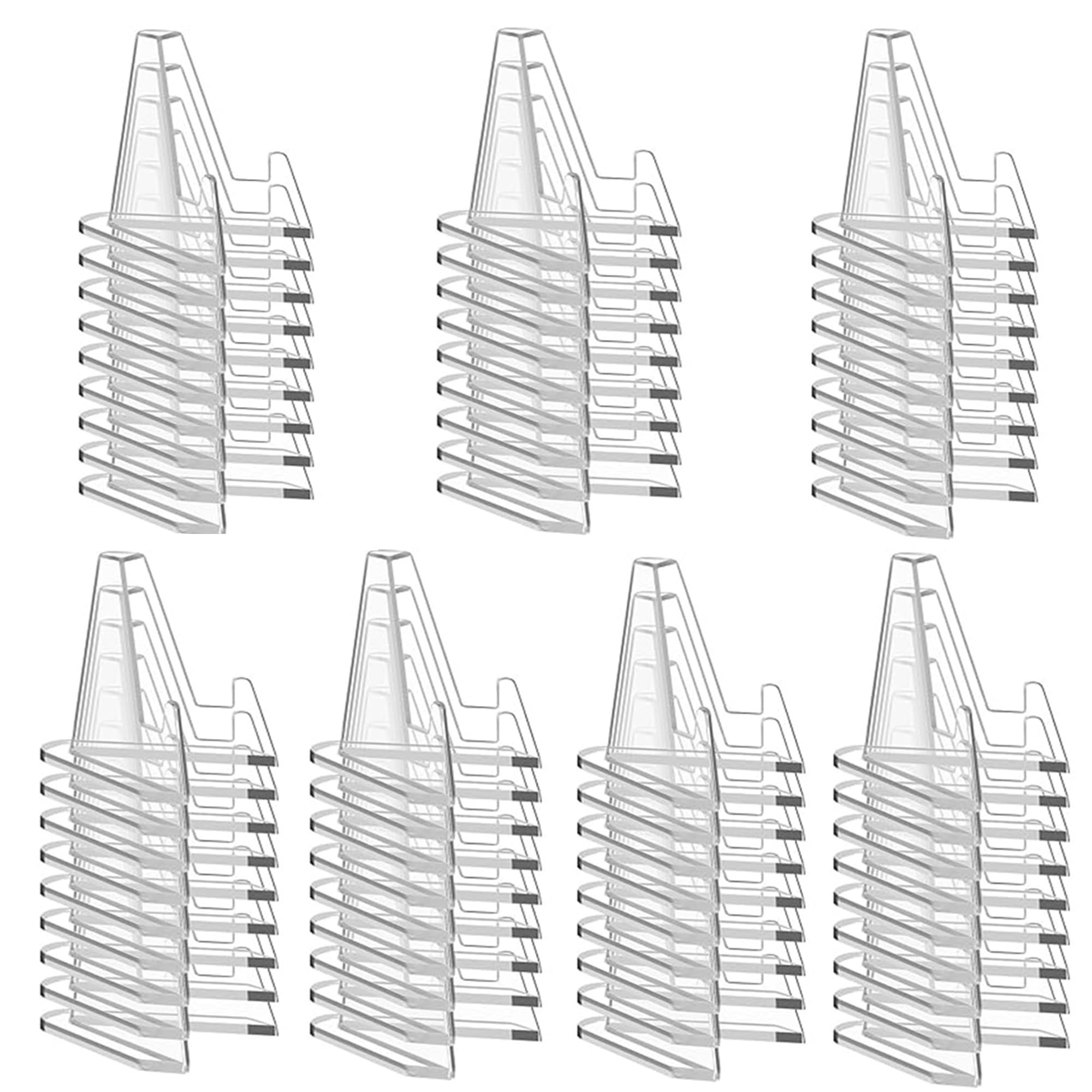 Watagubi 70 packs Card Stands, 2.1 inch Card Display Stand Acrylic Clear Mini Easel Small Picture Holder Stands for Challenge Co