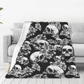 Docsckus Ultra-Soft Microfiber Throw Blanket 330 Gsm Fuzzy Fleece Blanket For Adults Kids Gift Couch, Sofa, Bed Skull Floral 50'