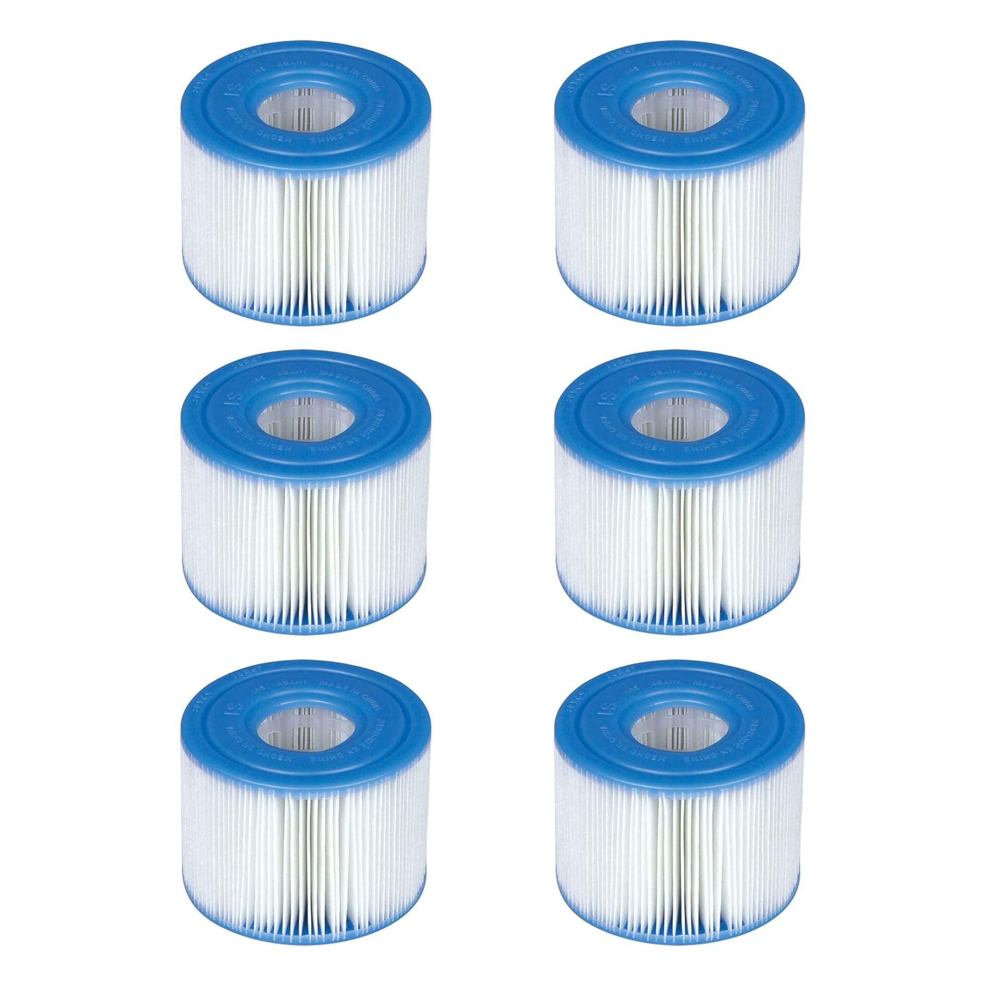 Intex 29001E Purespa Type S1 Easy Set Pool And Spa Filter Replacement Cartridges, 6 Filters