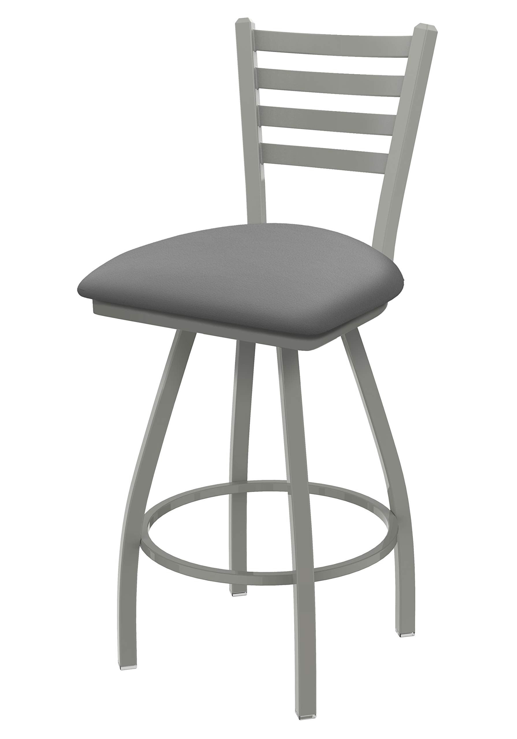 XL 410 Jackie 36 Swivel Extra Tall Bar Stool with Anodized Nickel Finish and Canter Folkstone Grey Seat