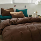 Karever Brown Comforter Set Queen Coffee Color Bedding Set 3 Pieces Solid Chestnut Brown Color All Season Blanket Set Women Coff