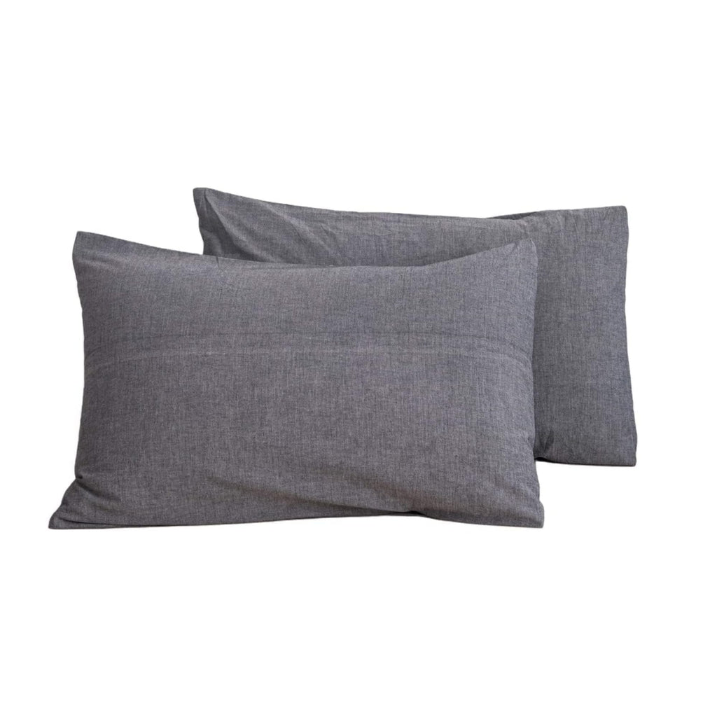 JELLYMONI Pillowcases King Set of 2 Cotton Envelope Pillow Covers Black 20  36in Bed Pillow Cases 100% Washed Cotton Soft Breath