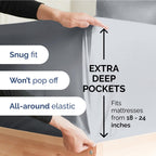 Extra Deep Pocket King Sheets - 4 Piece Breathable & Cooling Bed Sheets - Hotel Luxury Bed Sheet Set - Soft, Wrinkle Free & Comfy - Easily Fits Extra Deep Mattresses - Deep Pocket Steel Blue Sheets