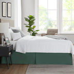 Nestl Forest Green Full Xl Bed Skirt - Full Xl Size Bed Skirt 14 Inch Drop - Brushed Microfiber Bed Skirts - Hotel Quality Pleated Bed Skirt - Shrinkage & Fade Resistant