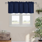 DWCN Valance Curtains for Living Room, Kitchen Valance Solid Short Topper, Farmhouse Valance Topper, Rod Pocket Bathroom/Basemen