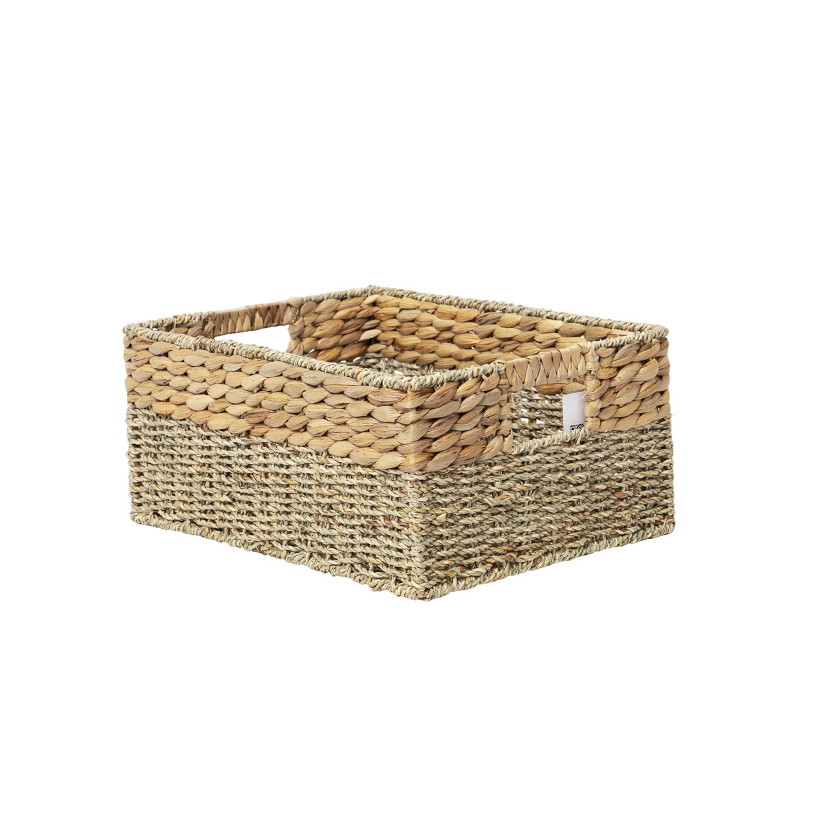 YAHUAN Natural Water Hyacinth & Seagrass Woven Storage Baskets  Wicker Storage Basket Organizer Bins with Handles for Home & Of