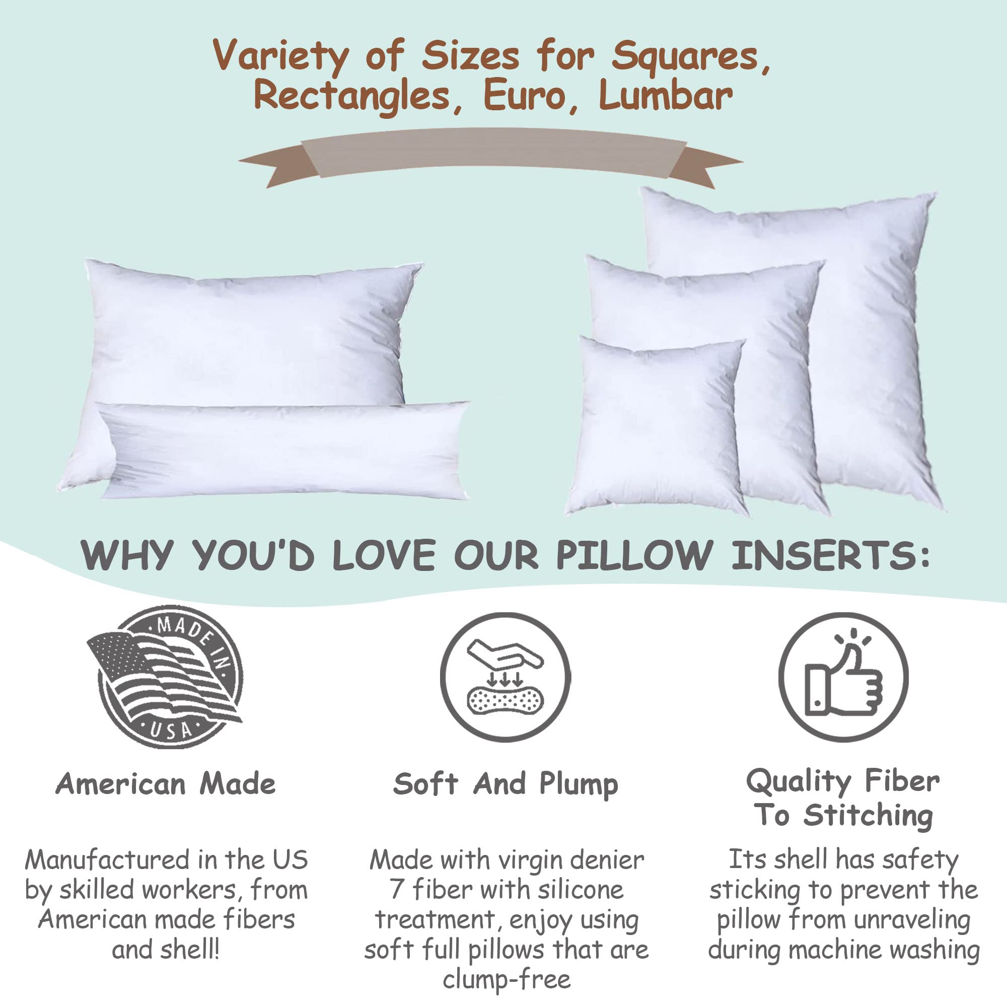 Pillowflex Synthetic Down Pillow Insert - 12X26 Down Alternative Pillow, Ultra Soft, Large Rectangle, Lumbar, Travel, Neck, Slee