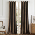 Bulbul Living Room Velvet Window Curtains 96 Inch Length- 2 Panels Brown Blackout Window Drapes Curtains Thermal Insulated Room