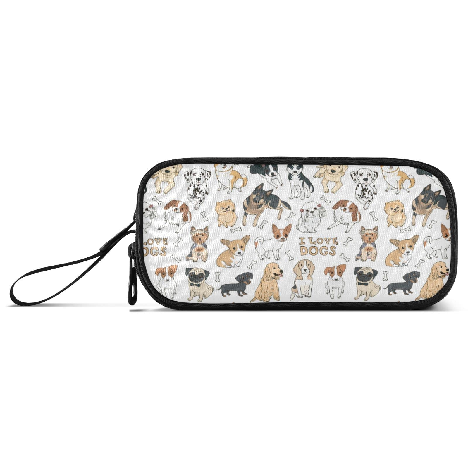 Gredecor Dogs And Bone Big Capacity Pencil Case For Girls Boys Cute Puppy Dog Pouch Bag Pen Boxes With Zipper Supplies For Stude