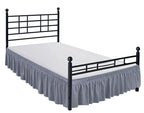 Biscaynebay Wrap Around Bed Skirts With Split Corners For King Beds 16' Drop, Silver Grey Elastic Dust Ruffles Easy Fit Wrinkle & Fade Resistant Silky Luxurious Fabric Solid Machine Washable