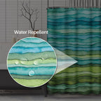 Emvency Shower Curtain Abstract Waves Watercolor Polyester 72 x 72 inches