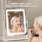 Primetek Vanity Mirror With Lights, 16X14 Inch Led Lighted Makeup Mirror, Large Makeup Mirror With Lights, Touch Screen, 3-Color