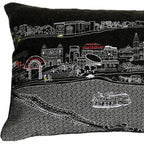 HomeRoots Grey 24' Black New Orleans Nighttime Skyline Lumbar Decorative Pillow