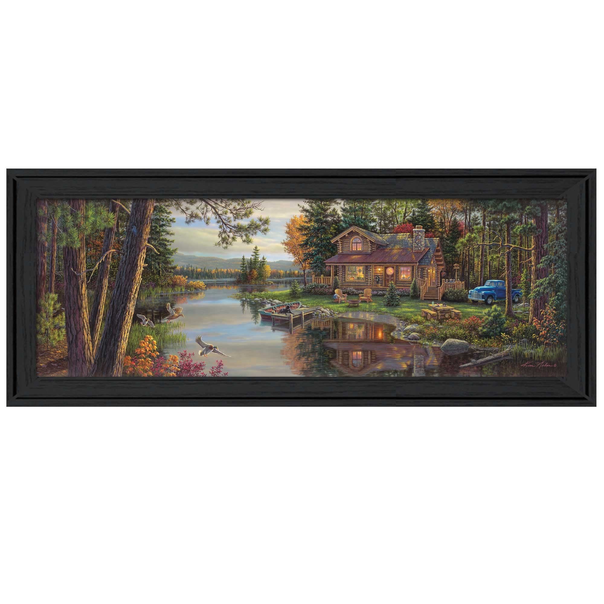 Peace Like A River Panoramic Black Framed Print Wall Art