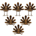FORUP Metal Turkey Candle Holders, Set of 6 Thanksgiving Home Decor with Tea Light Candles