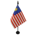 Malaysia Table Flag 4' X 6' - Malaysian Desk Flag 15 X 10 Cm - Black Plastic Stick And Base - Az Flag
