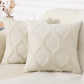 Decoruhome Throw Pillow Covers 26X26 Inch Set Of 2, Soft Plush Faux Fur Wool Beige Couch Pillow Covers, Decorative Pillow Cases For Bed Sofa Living Room Home Decor