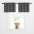 Nicetown Blackout Kitchen Tiers Window Valances For Living Room - Thermal Insulated Blackout Grommet-Top Short Curtains For Cafe Store/Basement (Grey, 2 Panels, 52W By 18L With 1.2 Inches Header)