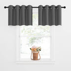 Nicetown Blackout Kitchen Tiers Window Valances For Living Room - Thermal Insulated Blackout Grommet-Top Short Curtains For Cafe Store/Basement (Grey, 2 Panels, 52W By 18L With 1.2 Inches Header)