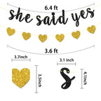 Dill-Dall She Said Yes Banner, Just Engaged, Happy Engagement Party Hanging Decor, Glittery Bachelorette Bride To Be Party Decor