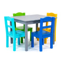 Humble Crew Kids Wooden Table And 4 Chairs Set, Grey/Blue/Green/Yellow - Kids Table And Chair Set For Toddlers And Children For Arts, Crafts, And Snack Time - Sturdy, Durable Toddler Activity Table
