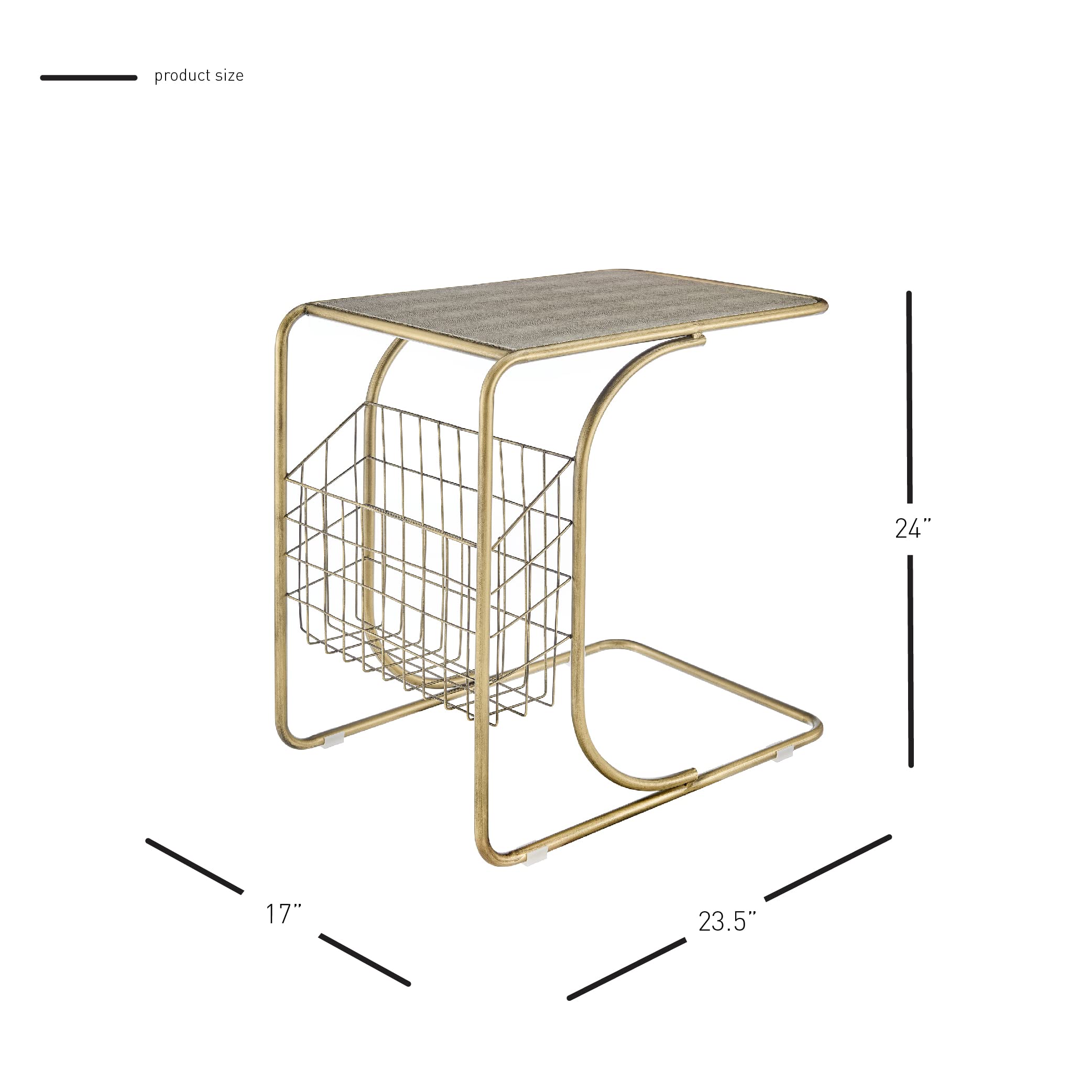 New Pacific Direct Zaire Faux Shagreen C, Chronicle Gray Side/End Table