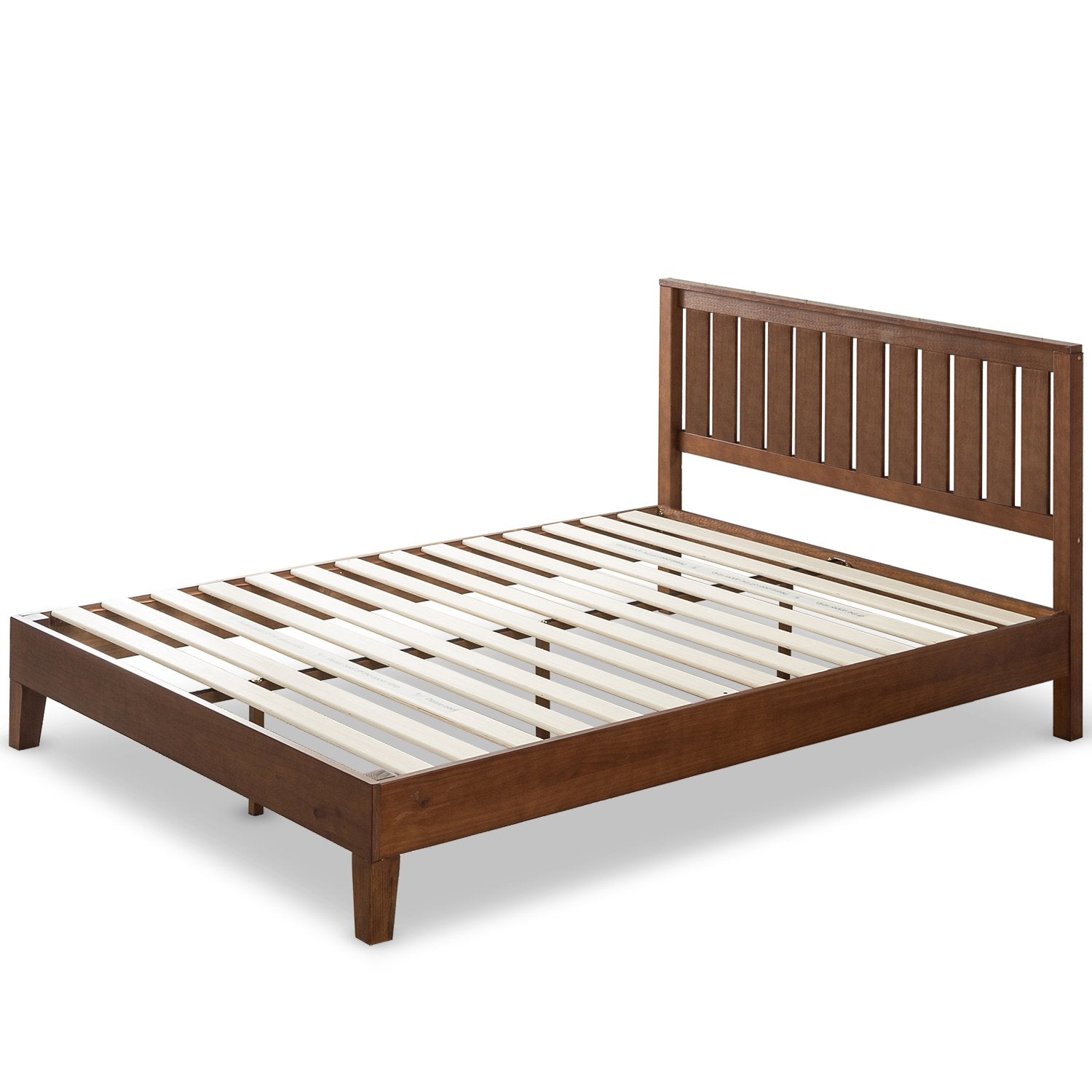 ZINUS Vivek Deluxe Wood Platform Bed Frame with Headboard, Wood Slat Support, No Box Spring Needed, Easy Assembly, Queen