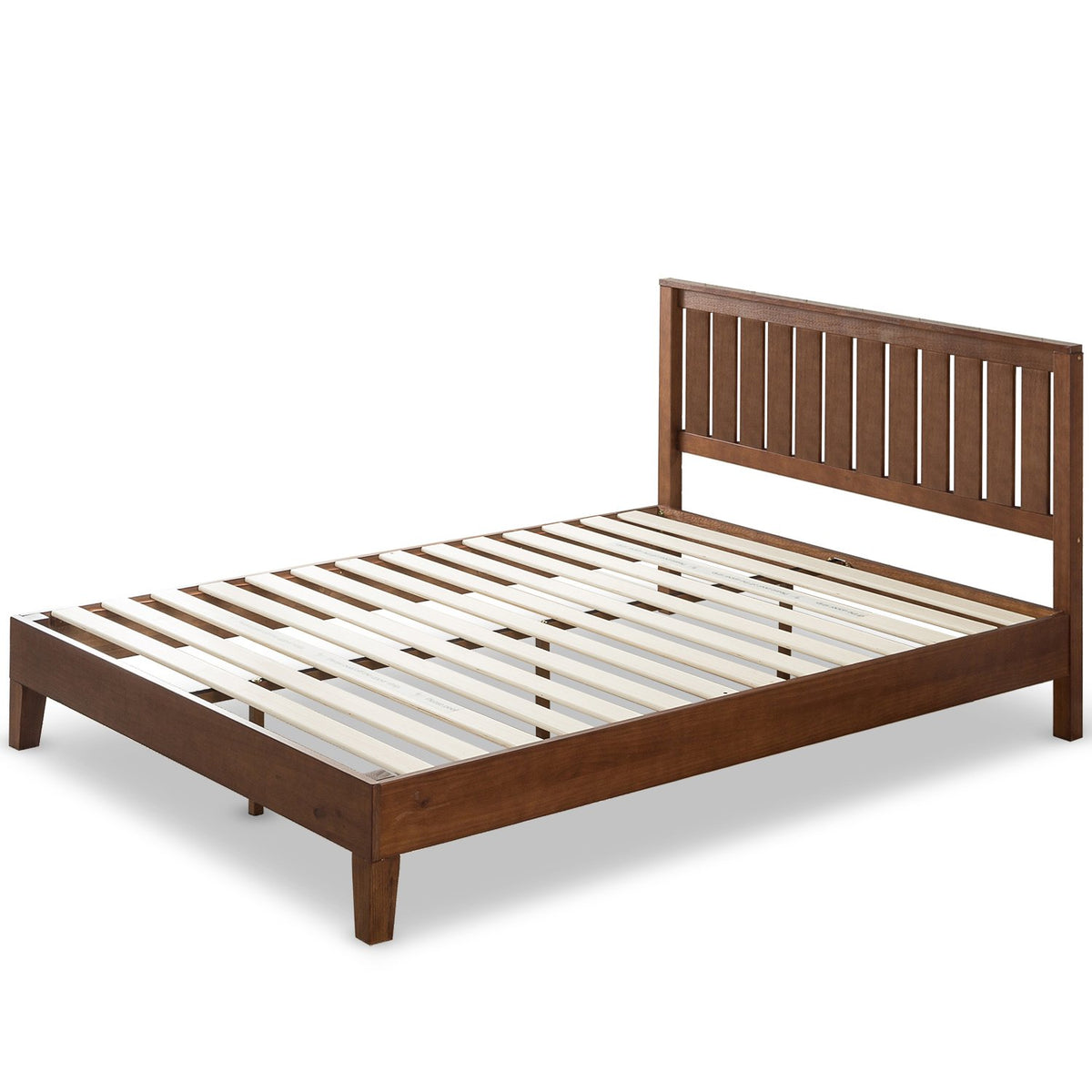 ZINUS Vivek Deluxe Wood Platform Bed Frame with Headboard, Wood Slat Support, No Box Spring Needed, Easy Assembly, Queen