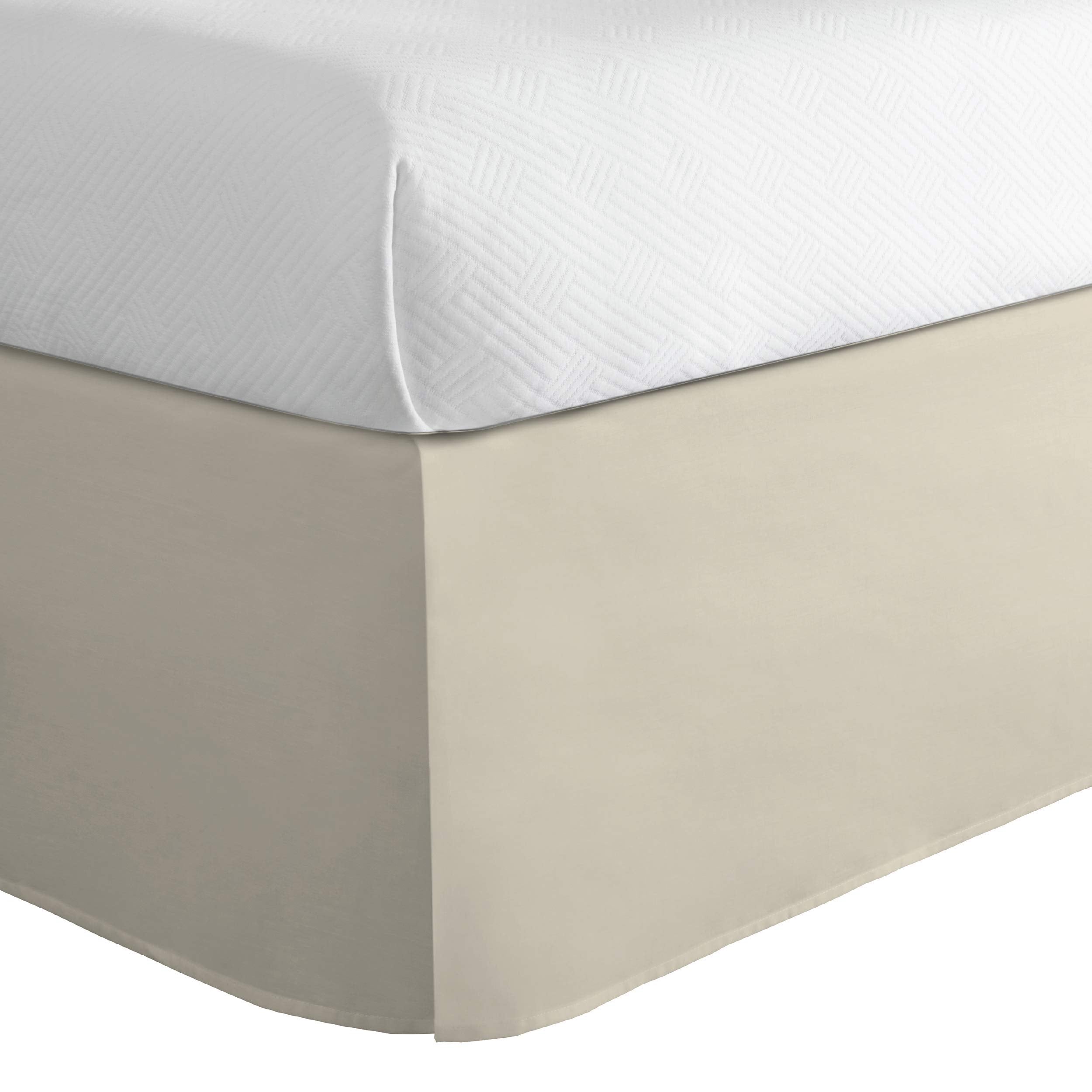 Todays Home Classic Tailored Bed Skirt Dust Ruffle, Cotton Blend Design, 14' Drop Length, Full, Ivory