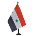 Syria Table Flag 5' X 8' - Syrian Desk Flag 21 X 14 Cm - Black Plastic Stick And Base - Az Flag
